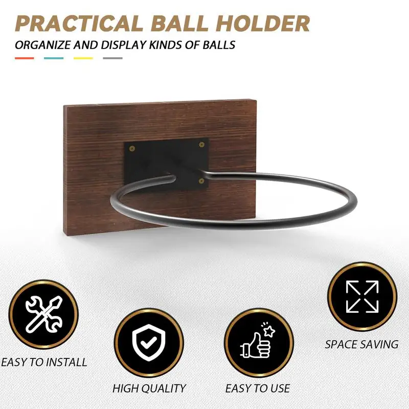 Basketball Wall Mount Ball Wall Holder Wood Metal Ball Display Stand Wall Rack Storage Rack Ball Organizer Soccer Wall Mount 5