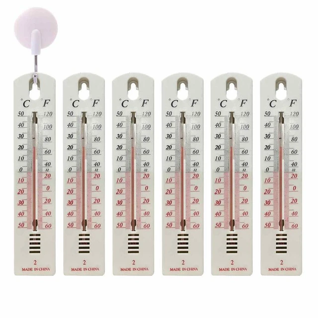 6pc Wall Hang Thermometer Indoor Outdoor Garden House Garage Office Room  Hung Logger Straight Plate Temperature Meter - AliExpress