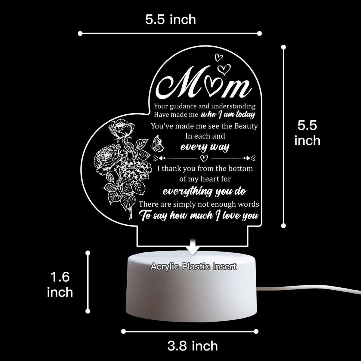 To My Mom NEW  Led Night Light For Home Room Decoration Nightlight Birthday Party Decor Gift Kids 4