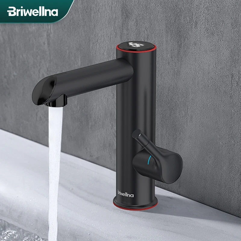 Briwellna Electric Warer Heater Faucet Stainless Steel Heating Tap For Bathroom 220V Hot Water Faucet Mini Flowing Water Heater quick heating water tap advanced technology electric water heater bathroom faucet set