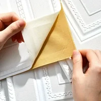 70cm*70cm 3D Room Decor Warm Decoration Self-adhesive Wall Stickers Foam Waterproof Anti-collision Wallpaper Ceiling Background 3