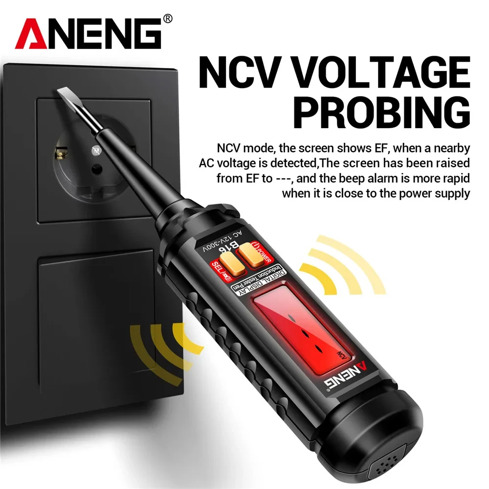 ANENG B16 Lntelligent Sensing 디지털 측정 펜 비접촉식 12V-300V 전압 검출기 NCV 전압 프로빙 테스터 미터 도구