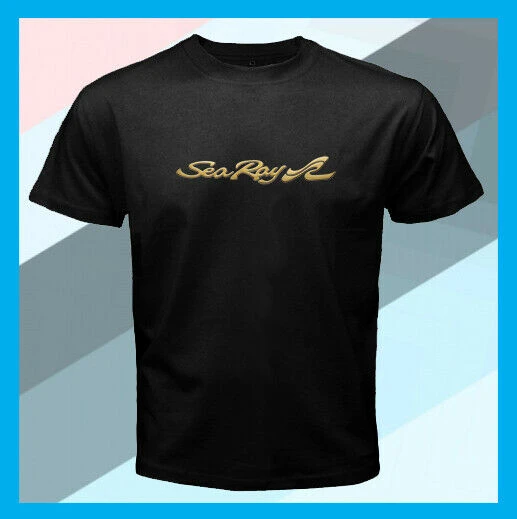 SeaRay Logo Power Boats Yacht Logo Men's Black T-Shirt Size S M L