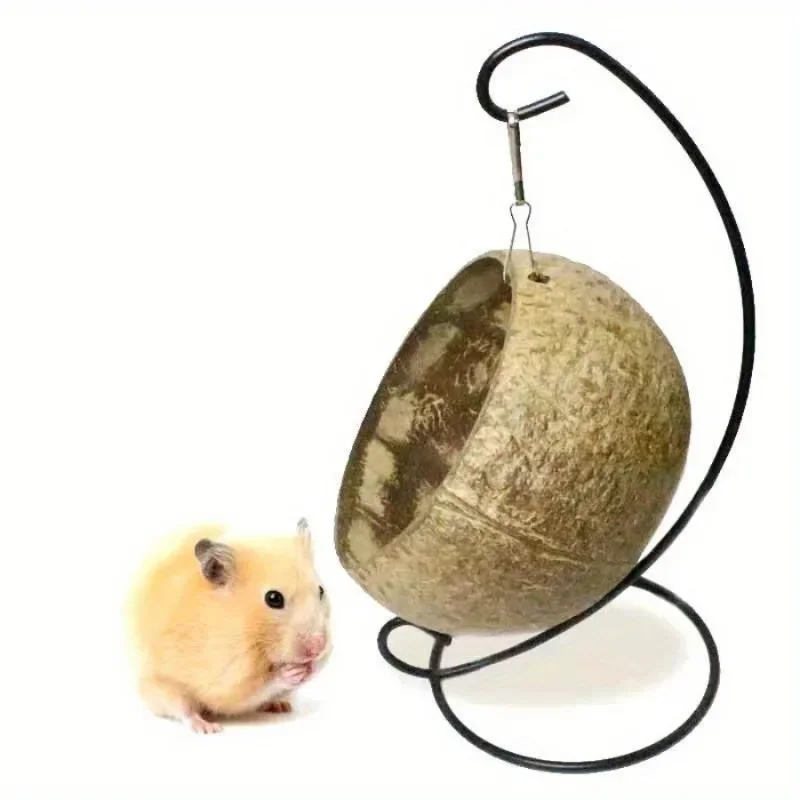 1Pc Hamster Toy Guinea Pig Golden Silk Bear Hanging Nest Cotton Nest Sleeping Room Coir Swing Shaker Toy Warm pet cotton nest pet hamster toys