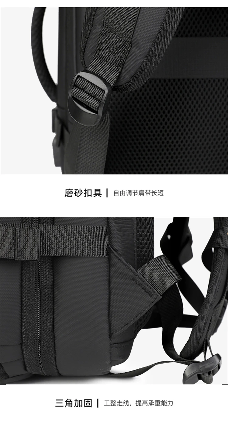 40L Business Casual Rucksack, Computertasche, Große Kapazität, Wasserabweisend, Erweiterbarer Reiserucksack mit USB-Ladeanschluss – Detail 39