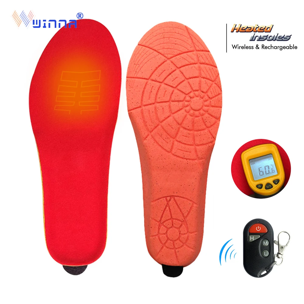 USB Charging Heated Insoles Foot Warming Cut-to-Fit Electric Heated Shoes Pad US 