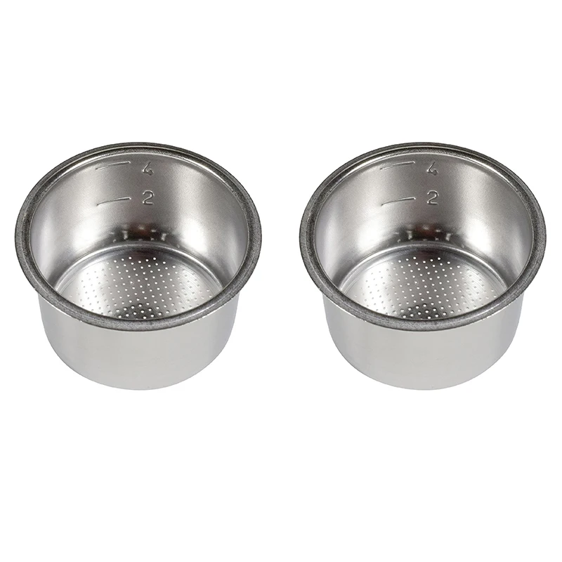 2 Pz 51Mm 4 Tazze Filtro Cestello Filtro Di Ricambio Per Caffè Portafiltro Senza Fondo Per Delonghi Ec680/Ec685 Espresso