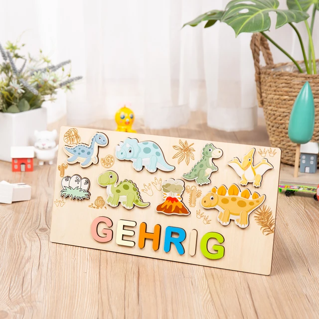 Puzzle en bois personnalisé avec prénom pour enfants, jouets pour  tout-petits, cadeaux d'apprentissage précoce personnalisés, bébés garçons  et filles - AliExpress