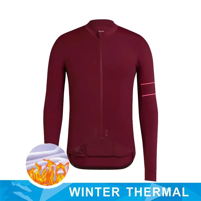 thumbnail image 1 of Maillot de ciclismo de alta calidad para equipos profesionales, ropa térmica de invierno de polar de manga larga para ciclismo de competición, ropa para deportes al aire libre, clásica a rayas, 1 of 5