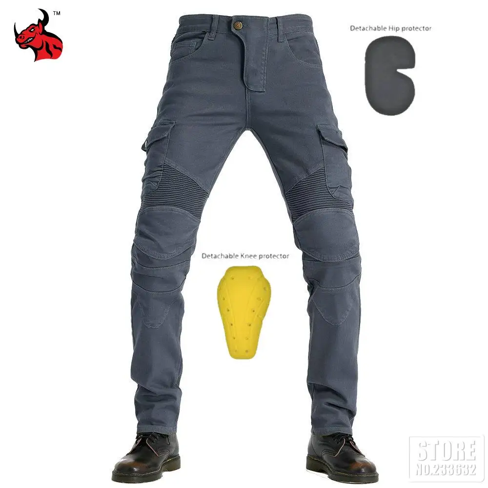 

Spring Summer Motorcycle Pants Outdoor Riding Moto Tour Jeans Knees Hip Protectors Gears Grey Moto Trousers Delivery From Spain