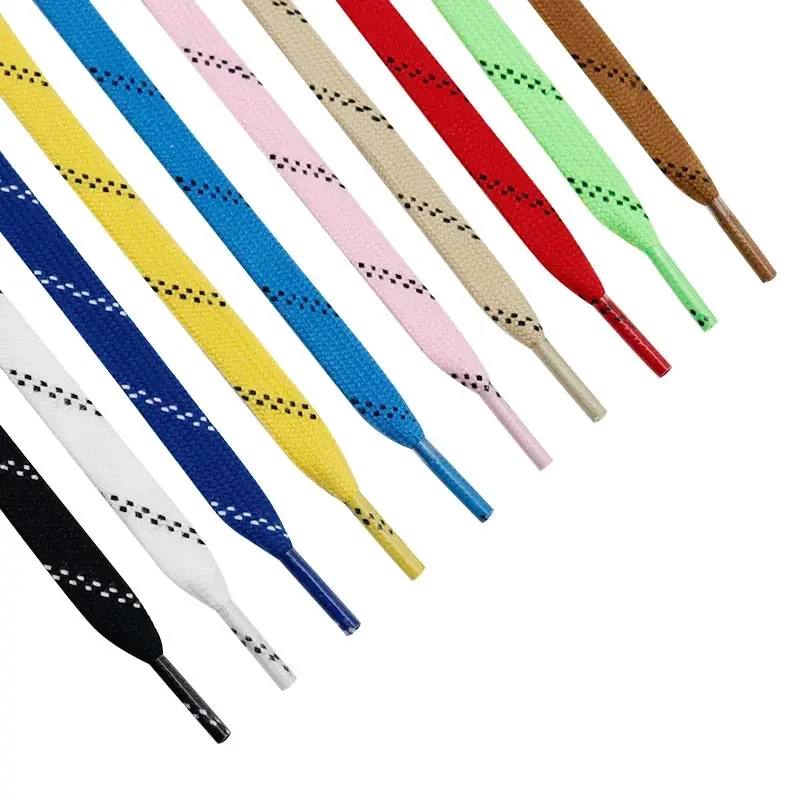 1cm Waxed Ice Hockey Shoelaces Dual Layer Braid 23-70 Inch Halloween Christmas Fall Winter for Roller Derby & Ice Hockey Skates