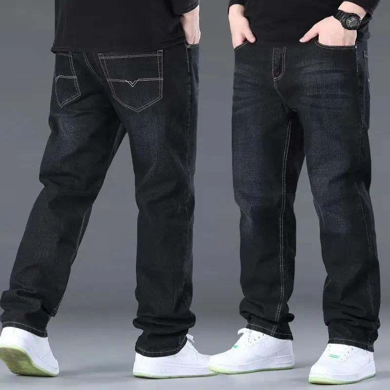 10XL Men's Classic Jeans Man Pants Oversize Plus Size FASHION JEAN Wide Leg Trousers Baggy Clothes Clothing Cargo Male Mens Slim 4
