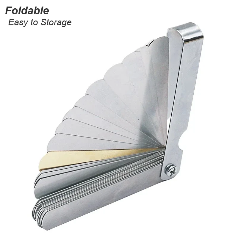 Feeler Gauge 32 Blades Metric Thickness Gage Set Tappet Valve With Brass Measuring Range 0.04mm-0.88mm