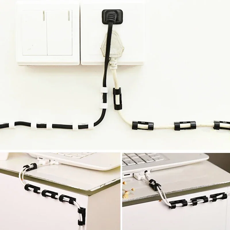 Cable Clips Cable Holder Office Supplies Set 20pcs Cable Clips Data Line Cable Winder