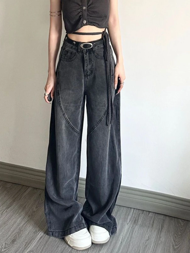 

HOUZHOU Harajuku Black Baggy Jeans Women Japanese Y2K Grunge Distressed Oversize Denim Pants Kpop Hippie Korean Style Trousers