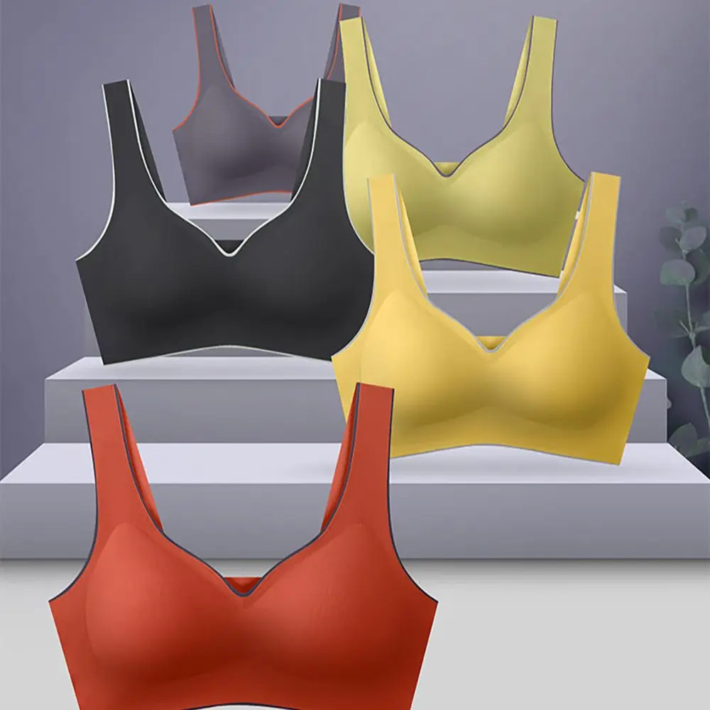 3 Pcs Latex Seamless Bra Push Up Bralette Underwear Bras For Women Cooling  Gathers Shock-proof Female Intimate Comfortable Bra