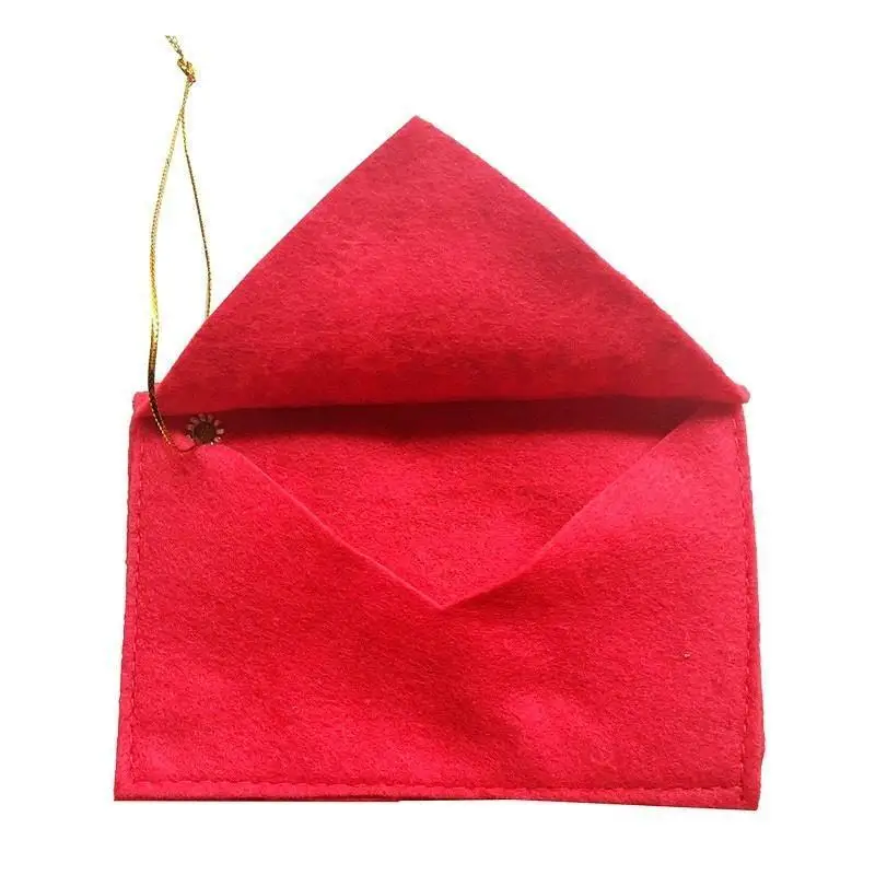 10PCS Christmas Non-woven Envelope Bag Xmas Tree Hanging Card Holder Santa Gift Bag Decoration Padded Envelope Korean Stationery