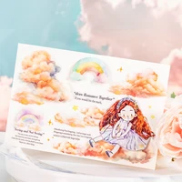 200cm/Roll PET Tape Colorful Artistic Cloud Rainbow Series Scrapbook DIY Hand Account Color Tape Junk Journal Decoration 2