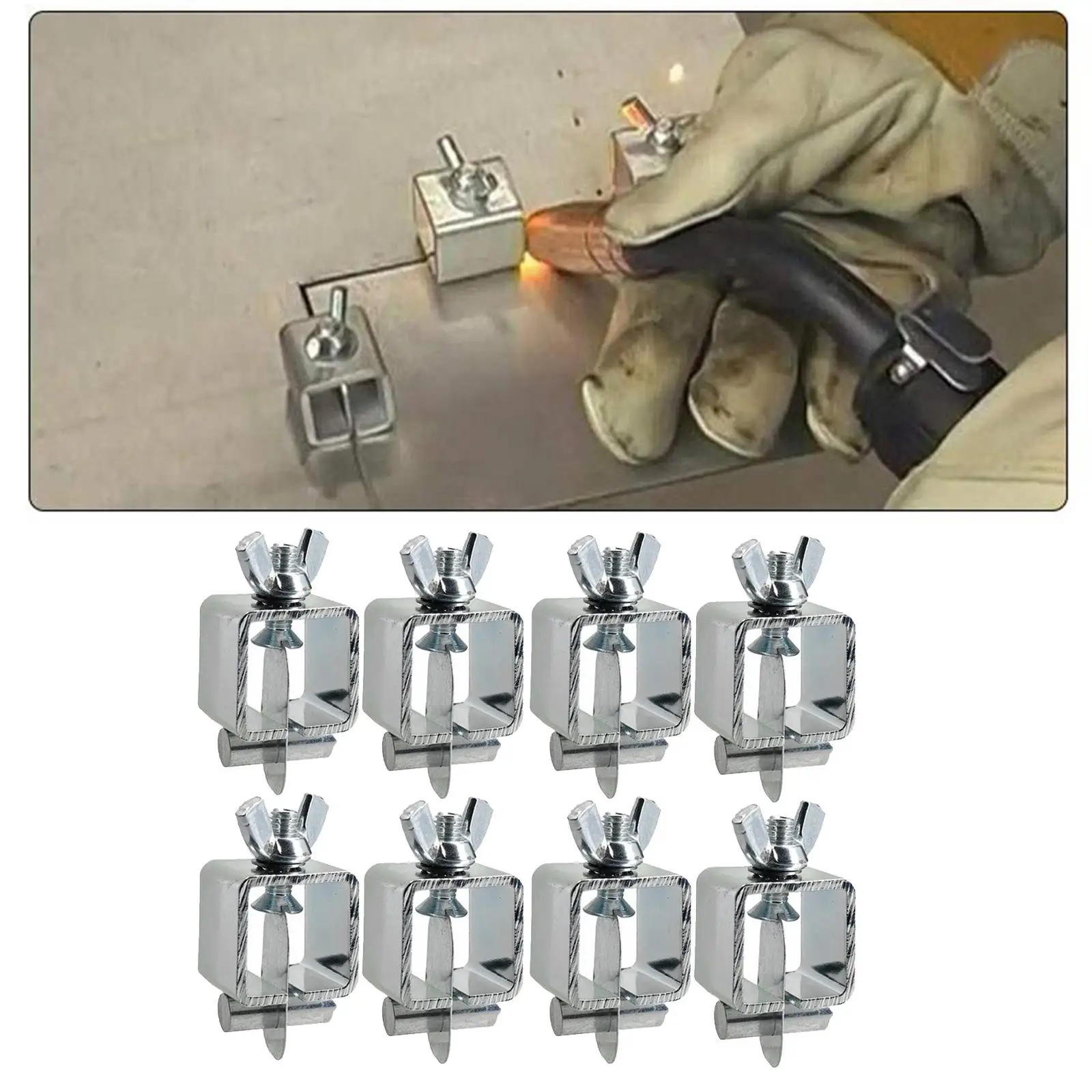 8pcs Welding Clamps Car Door Sheet Metal Butt Clamps Weld Clips Holder magnetic welding holders welding accessories clamp