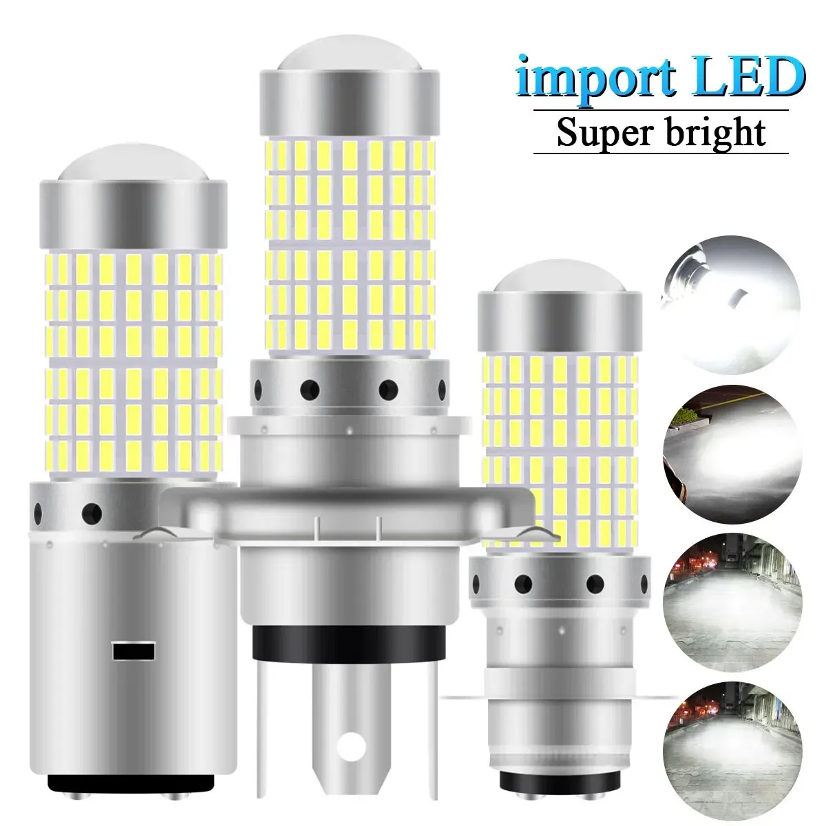 H4 P15D BA20D Motorcycle Headlight Bulbs 144 SMD 12v LED Headlamp Fog Light Spotlight 1PCS motorcycle headlight motorcycle fog lights motorcycle led lights led motorcycle lights led lights motorcycle driving lights bike light
