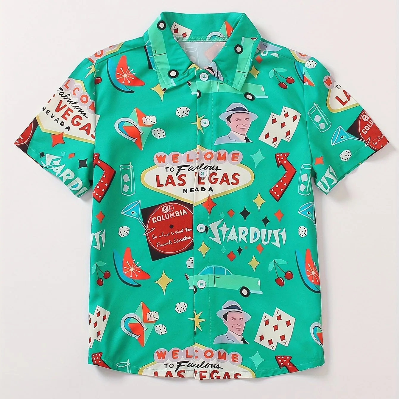 Boys Casual Short Sleeve top Shirt With Kawaii Print Summer Fashion Hawaii Theme Colorful Patterns Lightweight Breathable Fabric
