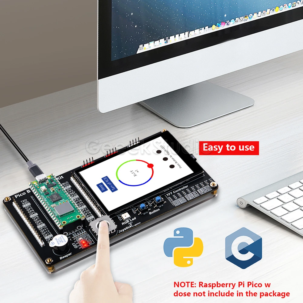 Raspberry pi Pico w Breadboard Kit Faça Você Mesmo Projeto Breakout Board 3.5 Touch Screen - Imagem 6