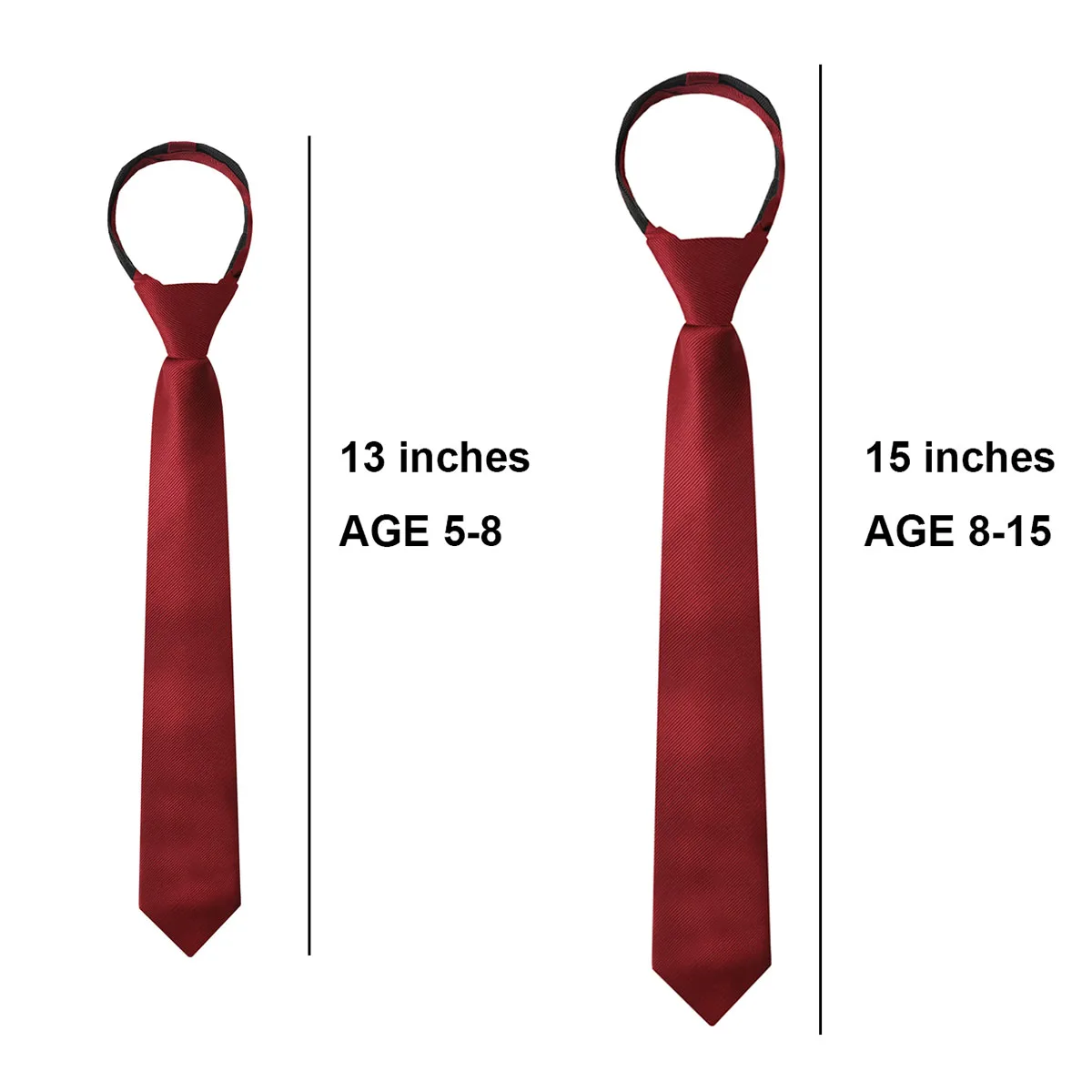 Boys Girls Neckties tie set silk tie set Kids Zipper Solid Adjustable Accessories Teenager Students Photograph Perform for 6-16 Years Old