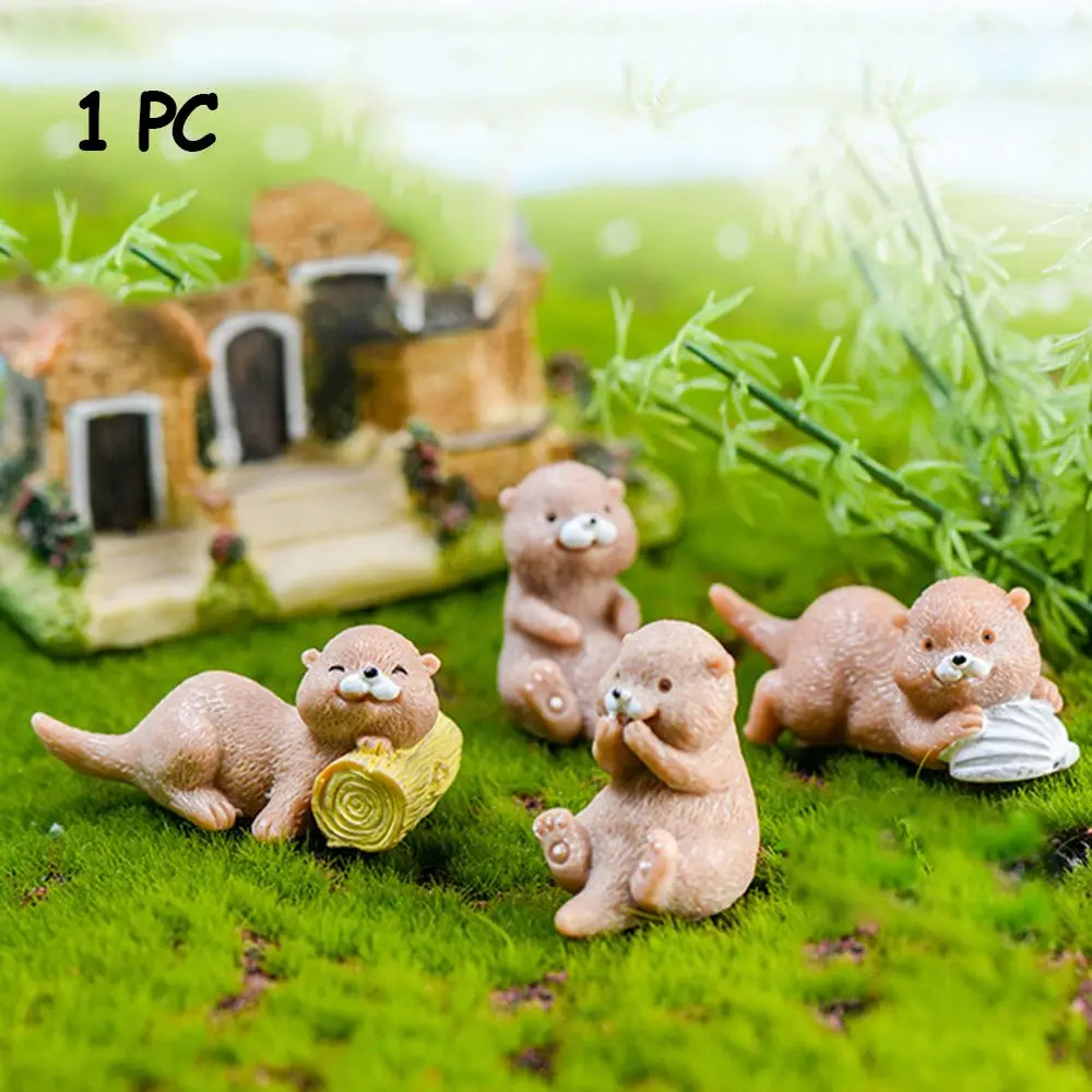 

Cute Little Otter Figurine, Miniature Animal Statue, Fairy Garden Bonsai Ornament, Cake Toppers, Moss Landscape, DIY Crafts