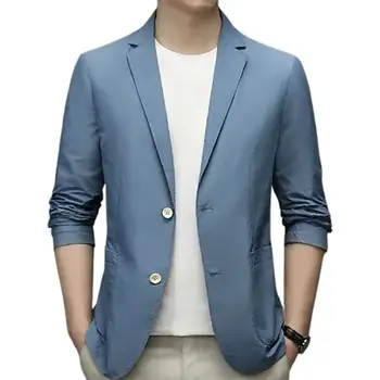 M-4XL 용수철 남성용 캐주얼 얇은 세트 재킷, 블랙 그린 코트, 플러스 사이즈 블레이저 핏, 여름 신상