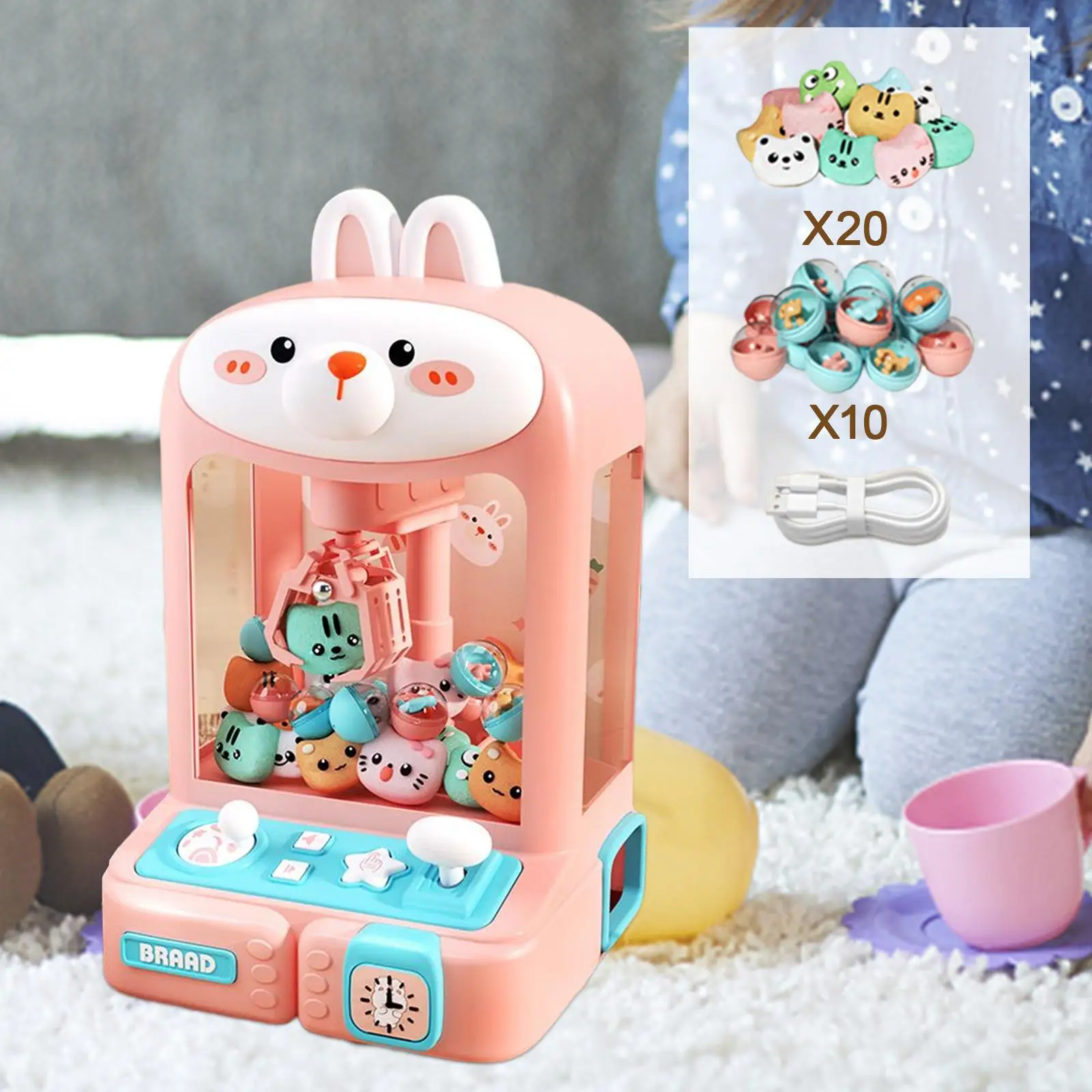 Mini Claw Machine with Lights Electronic Small Toys for Party Adults Boys 6
