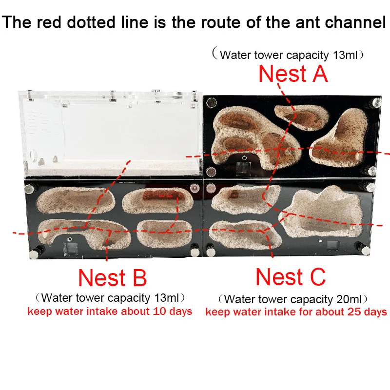 Concrete Ant Farm Intelligent Temperature Control Ants Nest Spliceable Expanded Anthill Ant House Acrylic Ant Kennel Insect Box