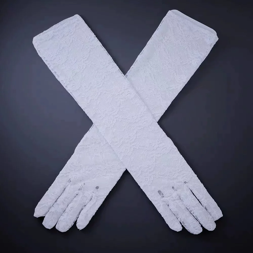 Elegant Summer Women's Lace Mesh Arm Warmers - Anti-UV, Elastic, and Sexy Driving Gloves