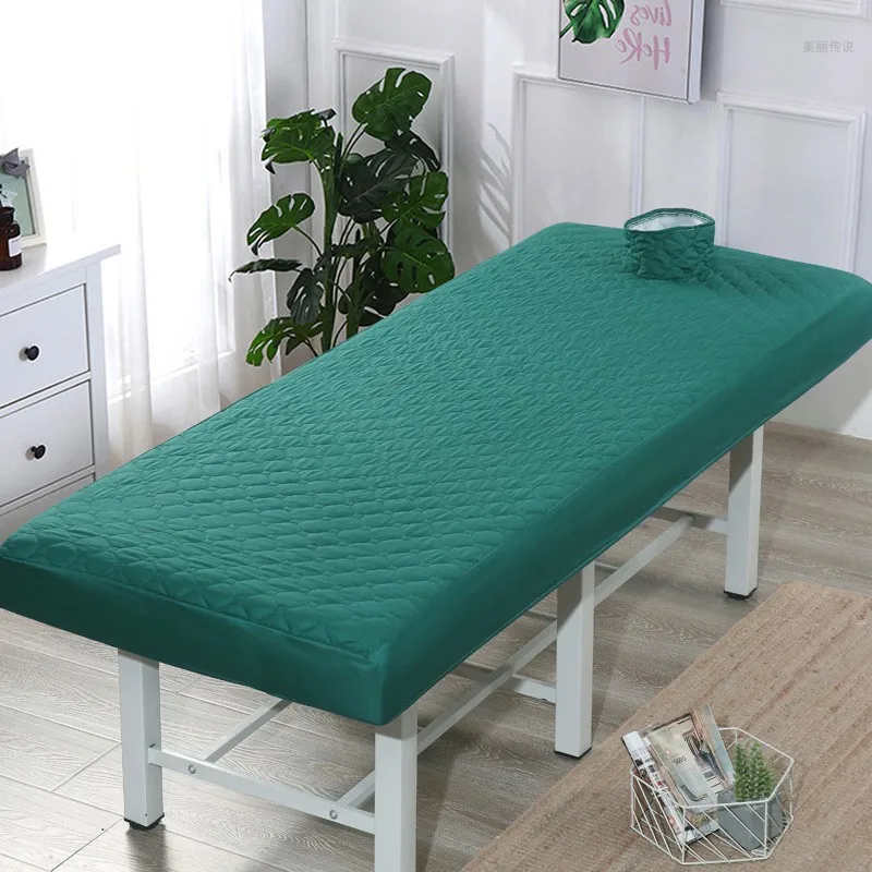Thickened Beauty Salon Massage Bed Fitted Sheet With Open hole Beauty Bedspread Massage Table Sheet 5