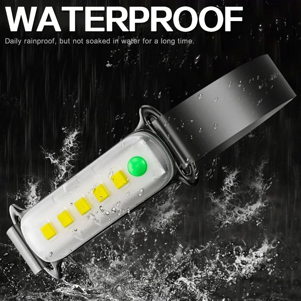 COB LED 전조등 방수 미니 LED 손전등 낚시 헤드 램프 LED 손전등 캠핑 하이킹 램프 작업 캠핑 헤드 라이트