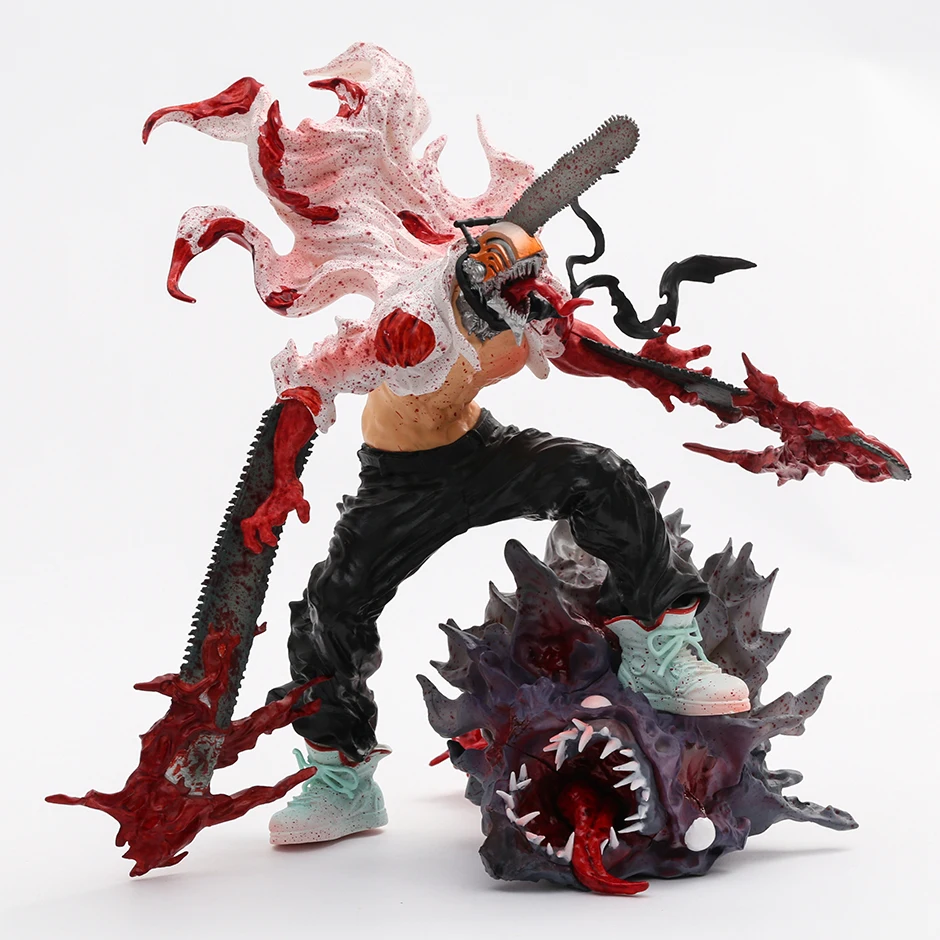 

27cm Chainsaw Man Denji Anime Figures Rage Battle Bat Devil Figurine PVC Statue Model Doll Toy