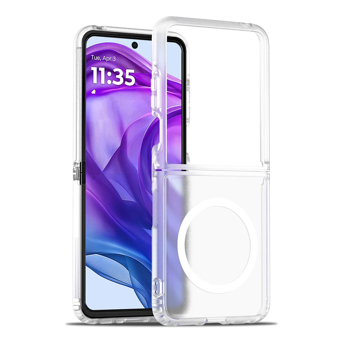 Frosted MagSafe-Compatible Shockproof Phone Case with Magnetic Bumper and Wireless Charging Support