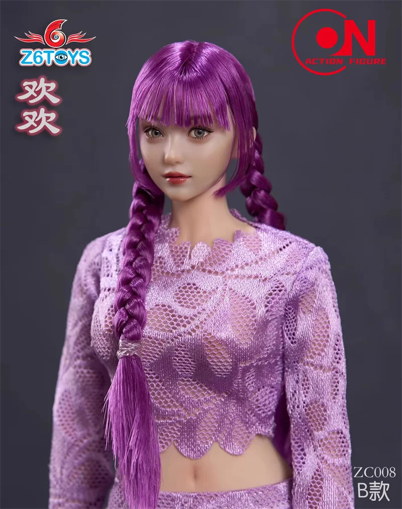 HUANHUAN-可動式の目で彫刻された頭,モデルは12インチ,淡い女性