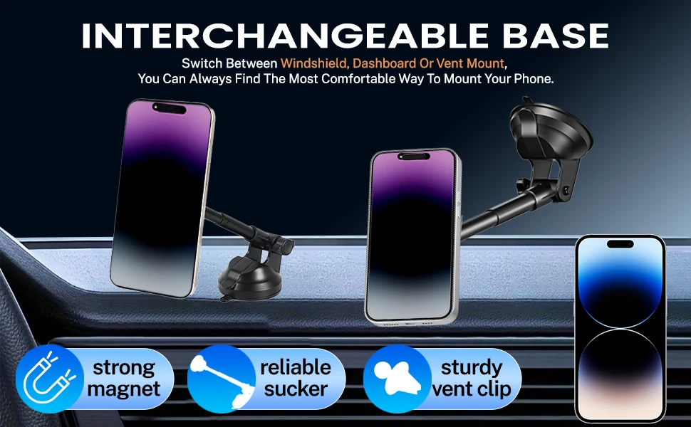 SUPER MAGNETISCHE SAUGKRAFT Magnetische Handyhalterung Armaturenbrett-Halterung Lüftungsclip Auto-Van-Kofferraum-Klemme für iPhone-Hülle MagSafe – Detail 3