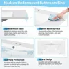 [Sink Only] 36x18" Rectangular 3 Hole Bathroom Resin Sink, Vanity Top ，Sink Only, Fits 4" Center Faucet,24x18 Inch,30x18" 4
