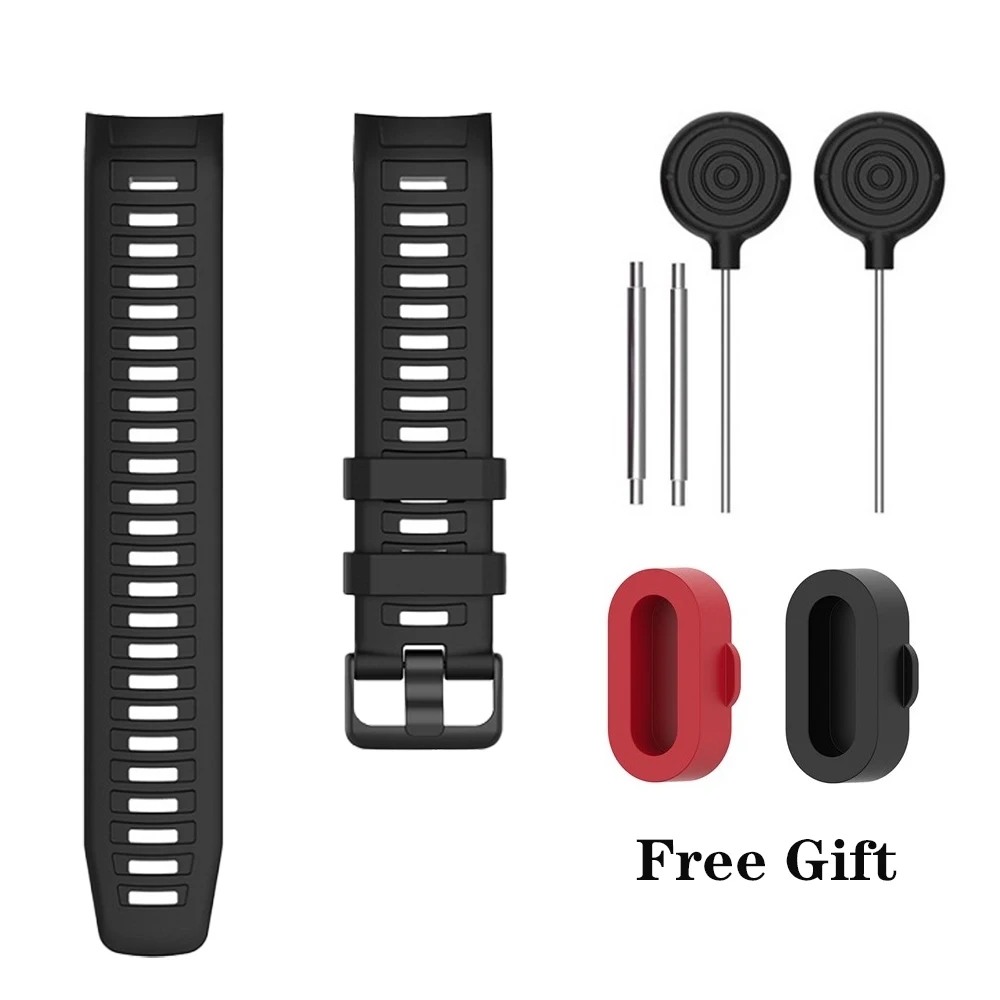 

Silicone Strap for Garmin Instinct Smart Watch Band Sport Replacement Instinct Solar Wristband Bracelet Belt with dustproof Plug