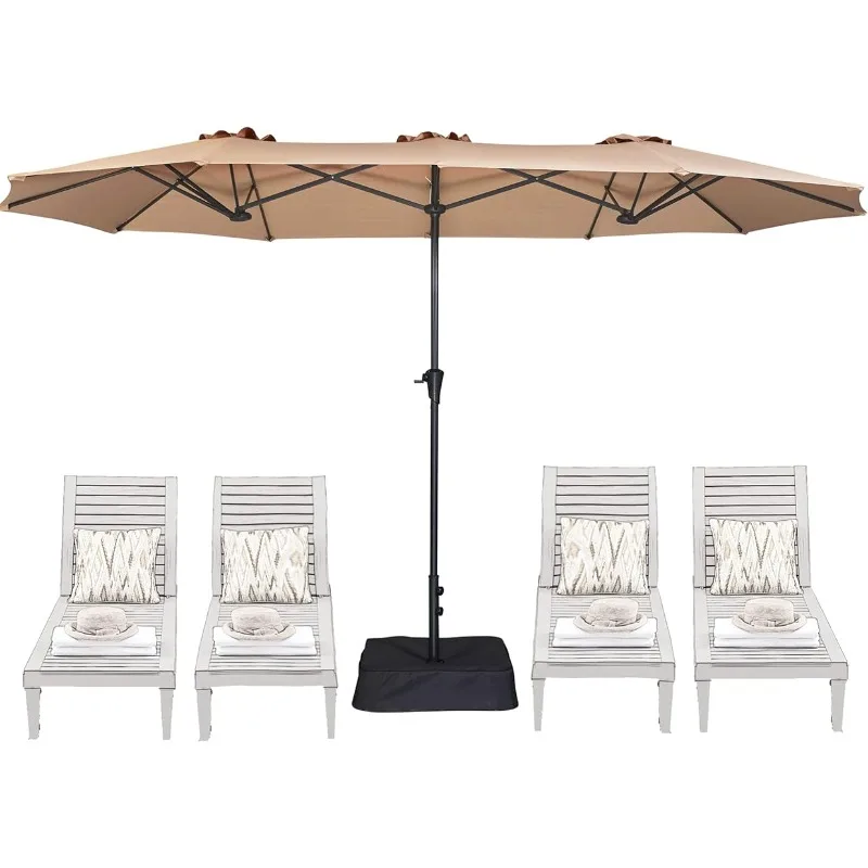 

13FT Outdoor Patio Umbrella with Base Included, Double Sided Pool Umbrellas with Fade Resistant Canopy, Large Table Umbrella