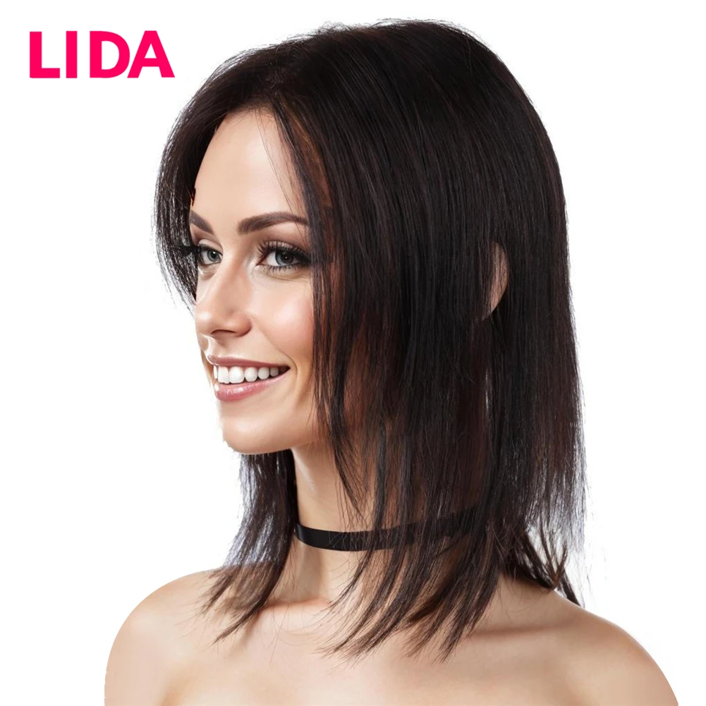 Silk Base Closure 5.5*6 Human Hair Wig Top Clip In Hair Pieces Straight Cover White Loss For Women Remy Natural Color