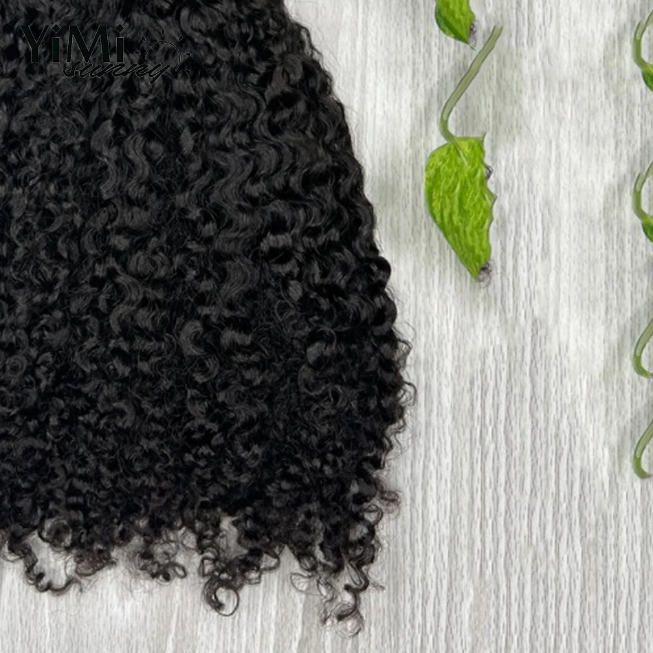 3/4 Pc Raw Burmese Kinky Curly Humna Hair Bundles Deals For Woman Unprocessed Extension Weft Make Full Head For Women Yimisunny