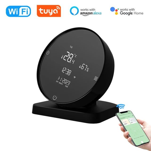 WiFi Tuya Hygrometer Thermometer Work with Alexa Google Home IR Remote  Control