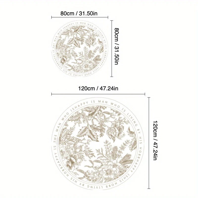 VIKAMA 프랑스 스타일 라운드 크림색 거실 러그 부드럽고 푹신한 세탁 가능한 러그 럭셔리 꽃무늬 침실 장식 러그