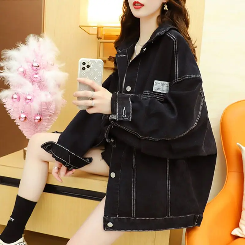 

2023 New Cowboy coat female red tide design and cowboy jeans new women's clothes harbor wind blown street jacket 36