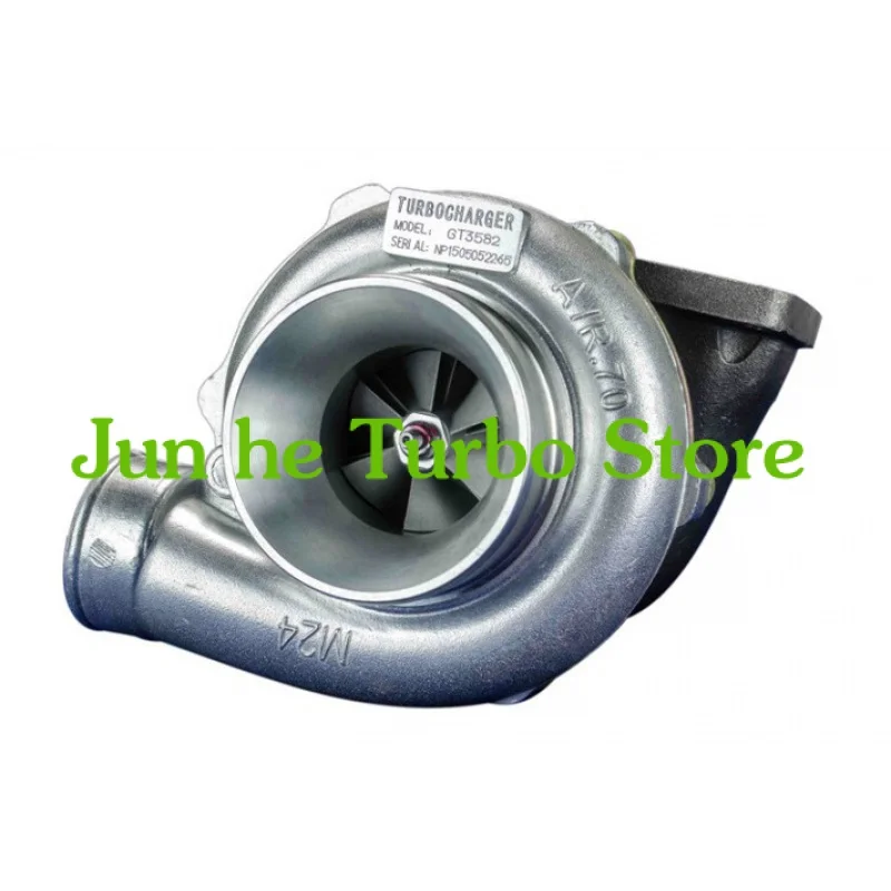 Xinyuchen Gt3582 Gt35 Gt3582R T3 Flange Oil And Water 4 Bolt Turbocharger Turbo Compressor A/R .70 Turbine A/R .82 Vr-Turbo32-82