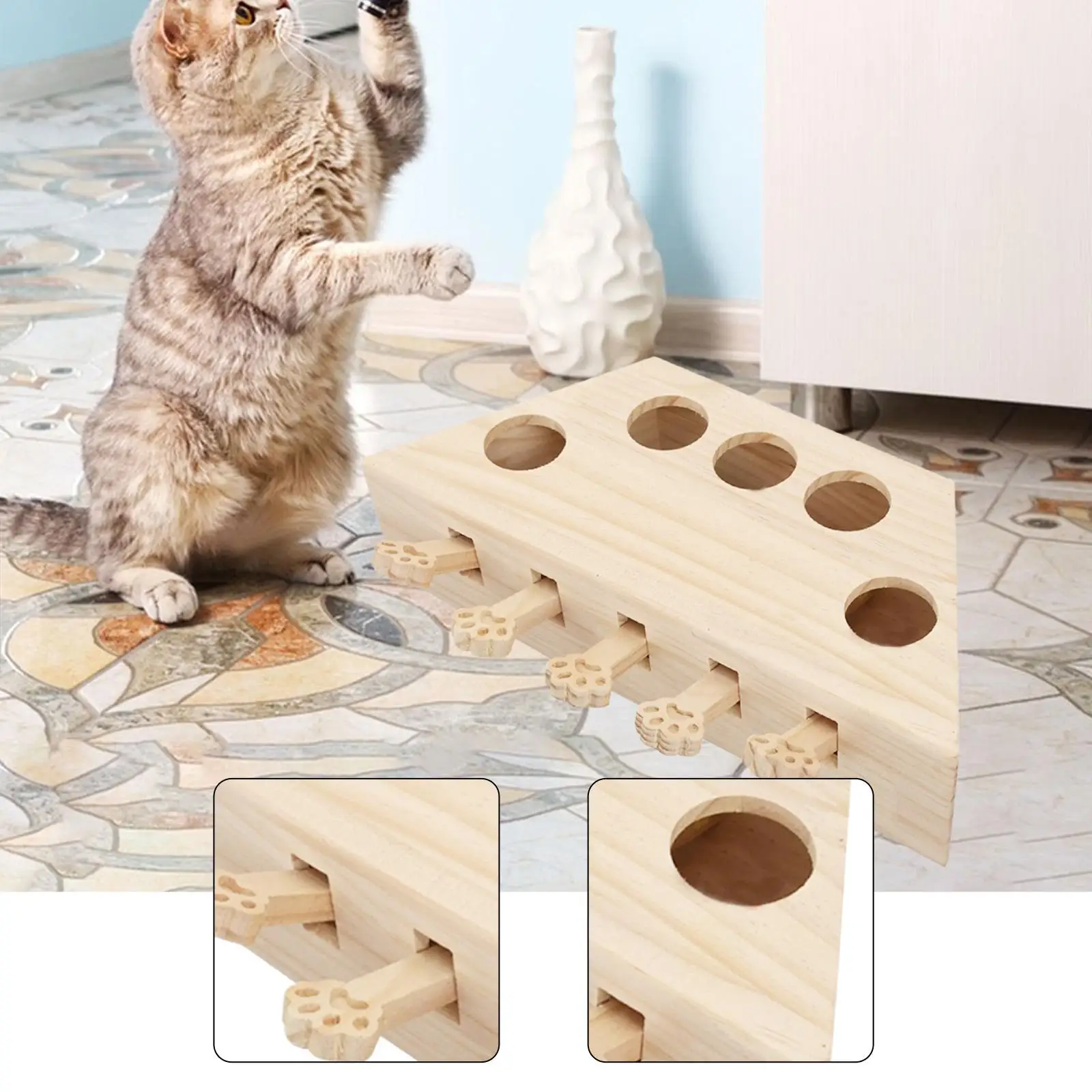 Whack A Mole Cat Toy Keeps Pet Entertained Pet Gift Indoor Outdoor Wooden Enrichment Exercise Fun for All Ages Cats Kittens Whack A Mole Cat Toy Keeps Pet Entertained Pet Gift Indoor Outdoor Wooden Enrichment Exercise Fun for All Ages Cats Kittens