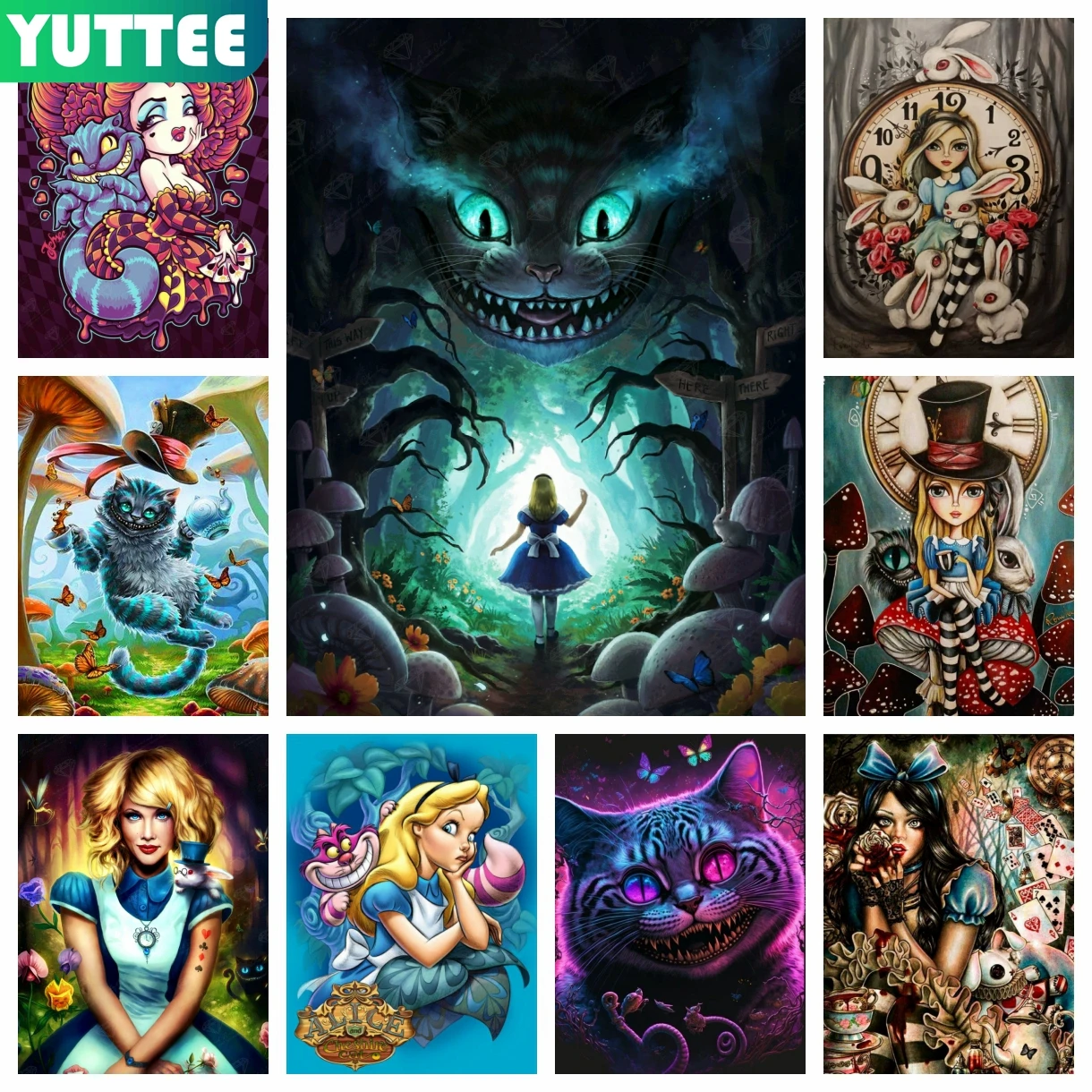 

Alice in Wonderland 5D DIY Diamond Painting Cross Stitch Disney Cartoon Mosaic Pictures Embroidery Rhinestones Home Decor Gift