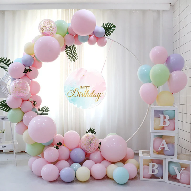 

Circle Balloon Arch Plastic Wreath Frame Holder Ring Ballon DIY Column Base Baby Shower Birthday Wedding Party Decor